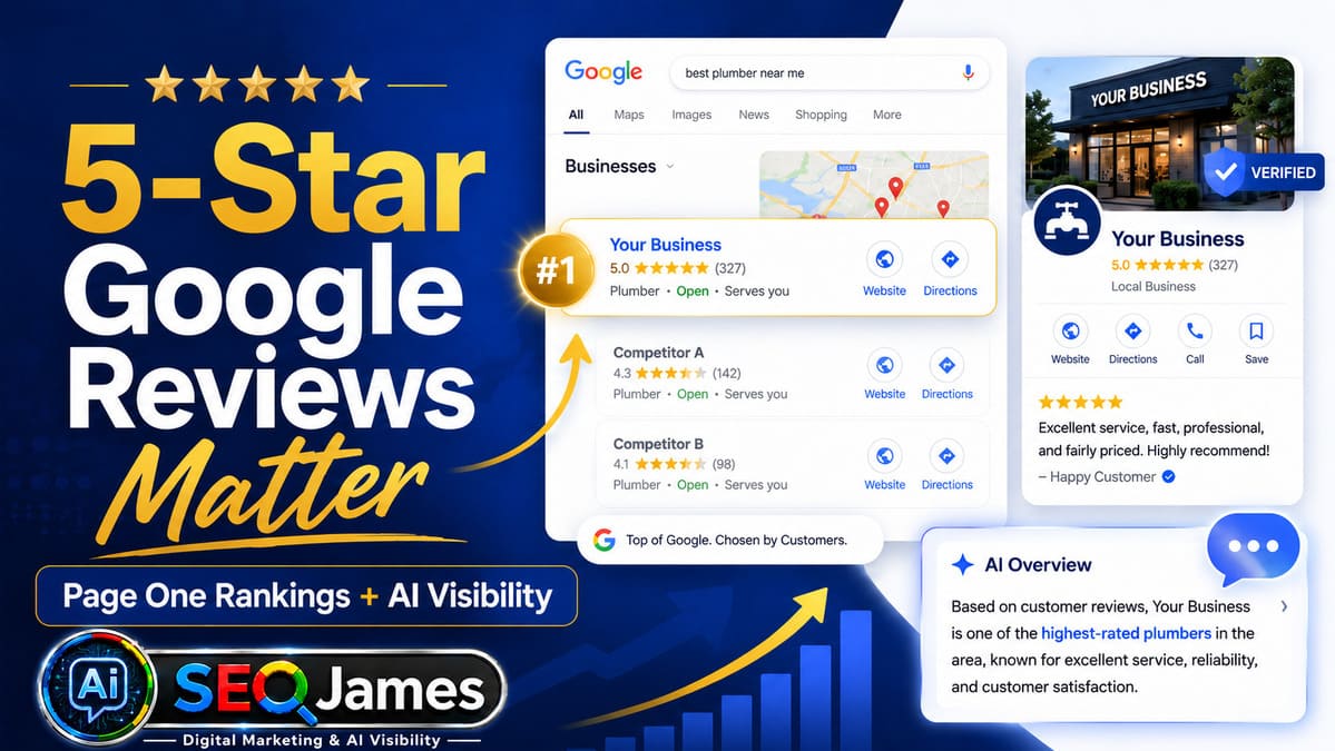 How Important Are Five-Star Verified Google Reviews for Page One Rankings and AI Search Visibility?